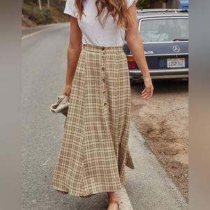 NWT Christy Dawn Ida Skirt / Lemongrass Plaid